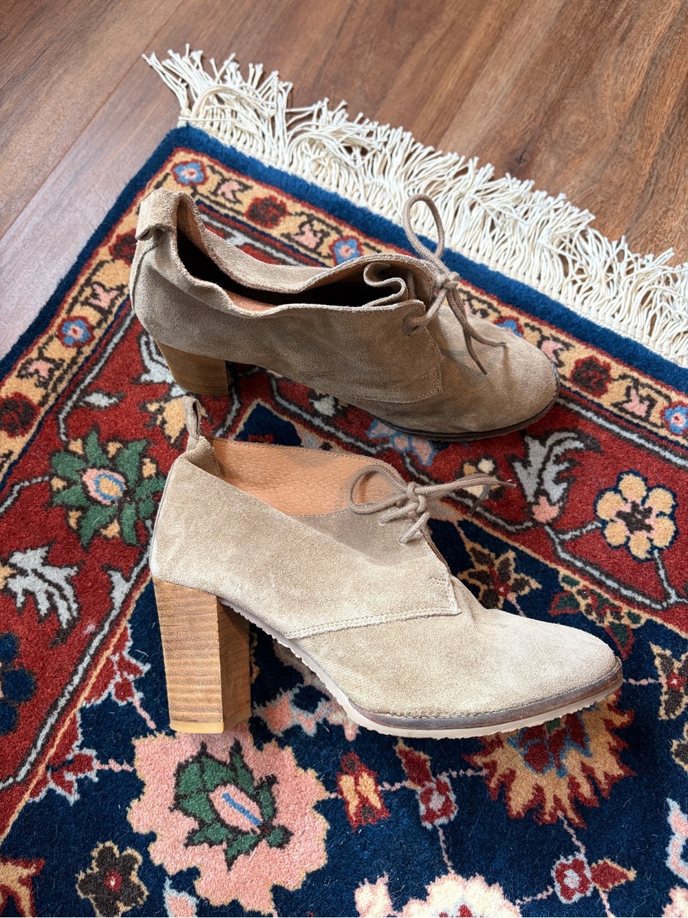 Tan Suede Ankle Shoes
